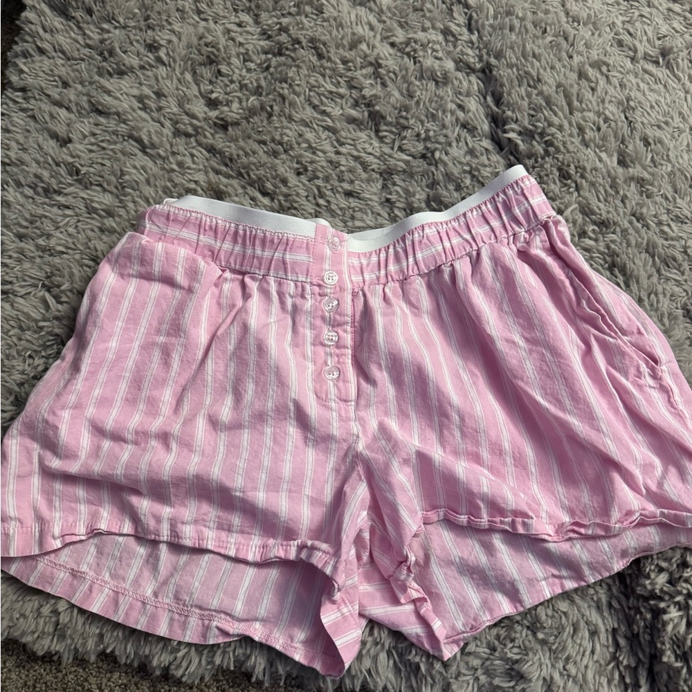 Tilly's Pink Striped Pajama Shorts